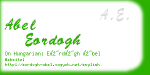 abel eordogh business card